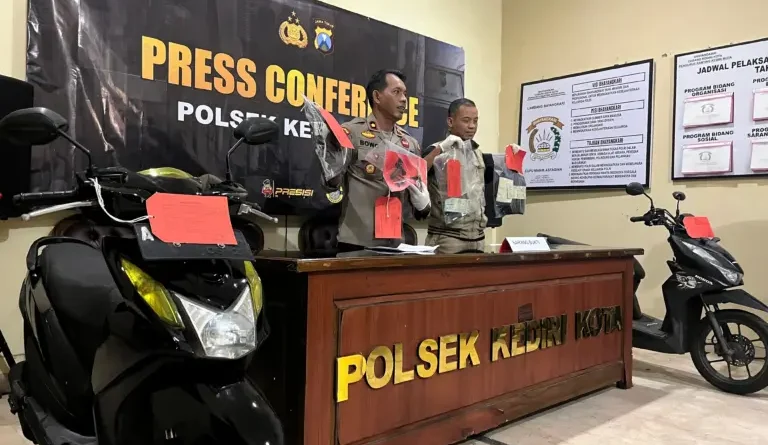 Sepasang Penghuni Kos Semampir Ditangkap, Spesialis Curanmor di Lima TKP Kediri dan Tulungagung