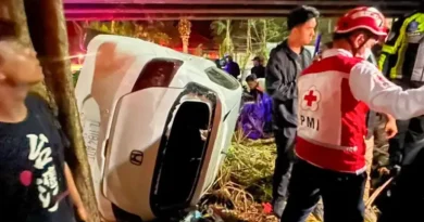 Honda Brio Jatuh dari Flyover Gubeng Surabaya Usai Hantam Pembatas, Dua Penumpang Honda Brio Jatuh dari Flyover Gubeng Surabaya Usai Hantam Pembatas, Dua Penumpang